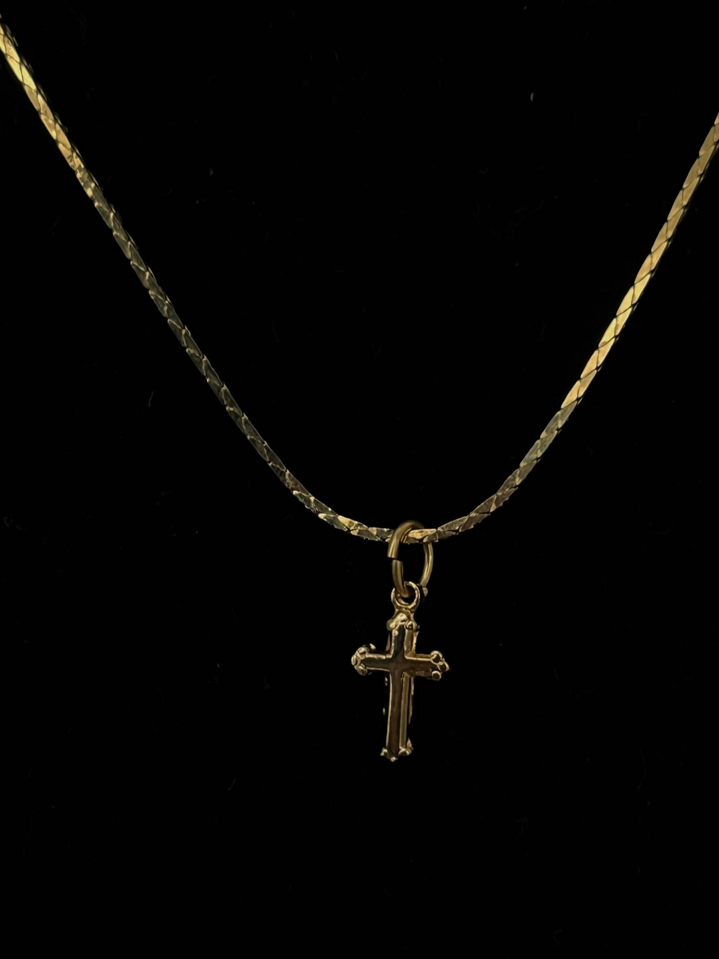 12k gold cross pendant