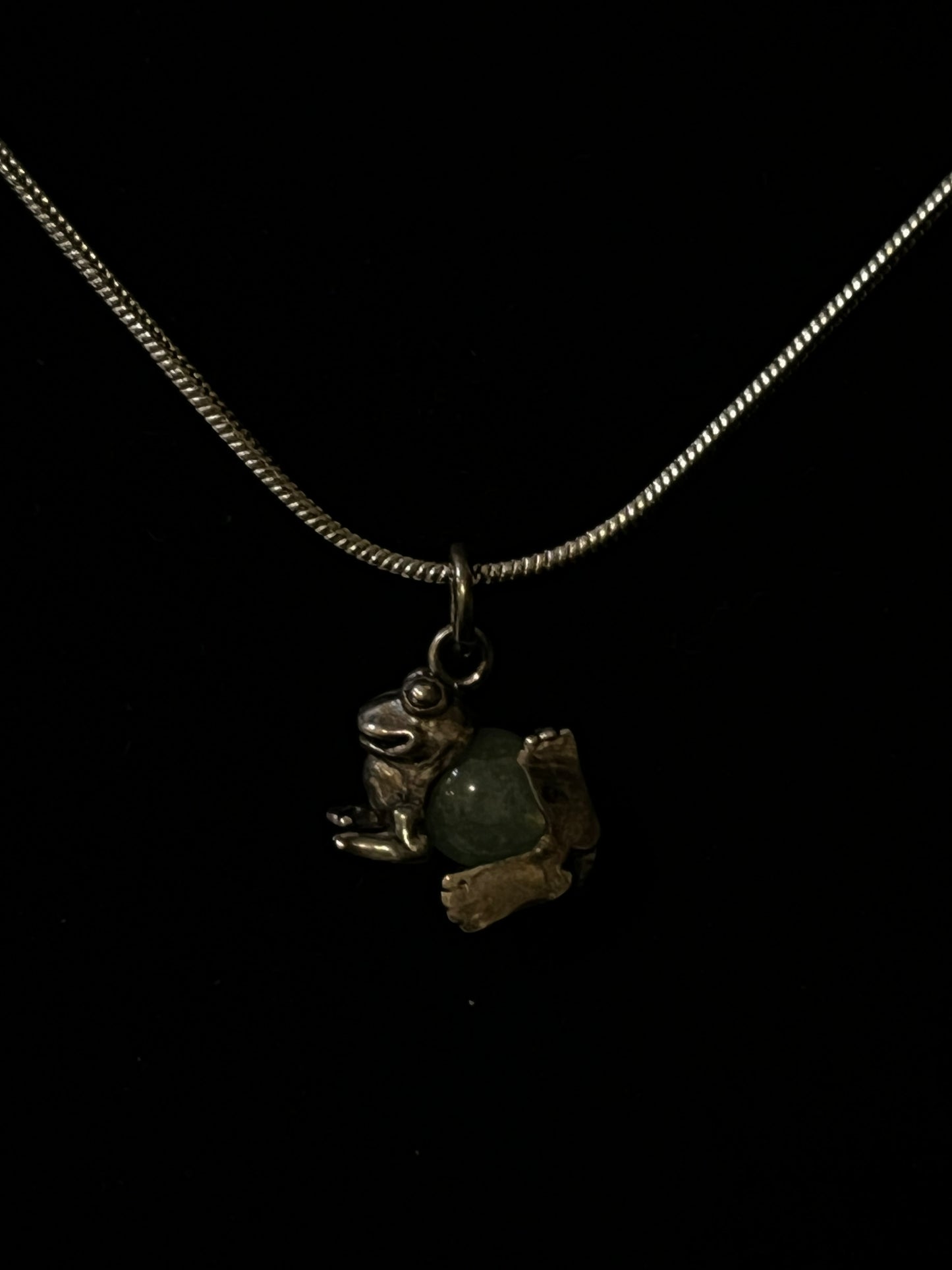 Vintage rare frog necklace