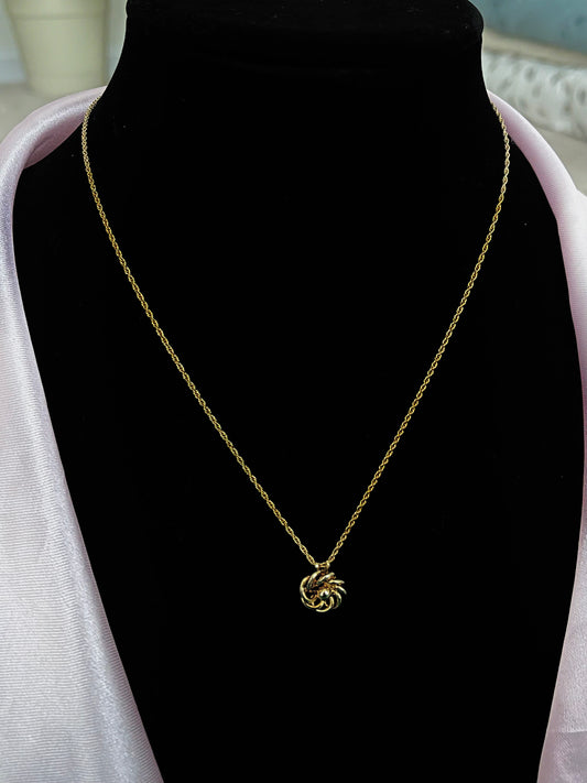 Gold plated knotted necklace