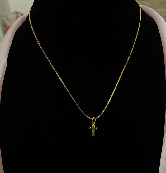 12k gold cross pendant